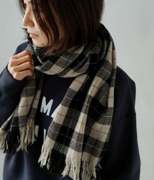 R & D.M.Co- オールドマンズテーラー ウール チェック マフラー “CHECK