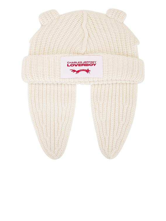 Charles Jeffrey LOVERBOY Chunky Rabbit Beanie in Ecru | FWRD