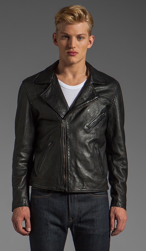 LEVI'S: Made & Crafted Off Road Leather Jacket in Pirate Black
