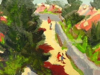 大嶺政寛水彩画沖縄風景（馬小屋）