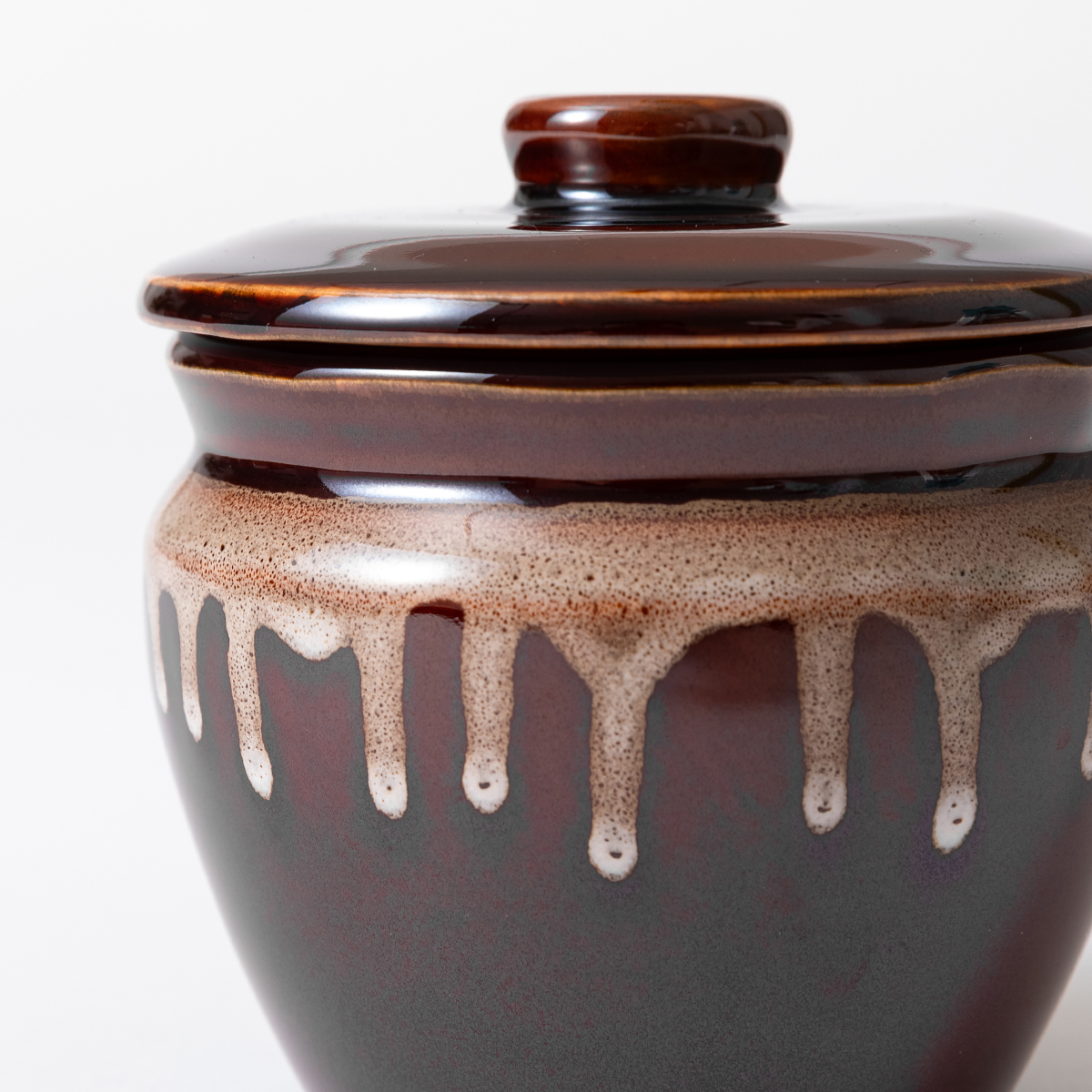 陶器の壺 - グレーと茶色のアクセント 陶器の壺 - グレーと茶色の