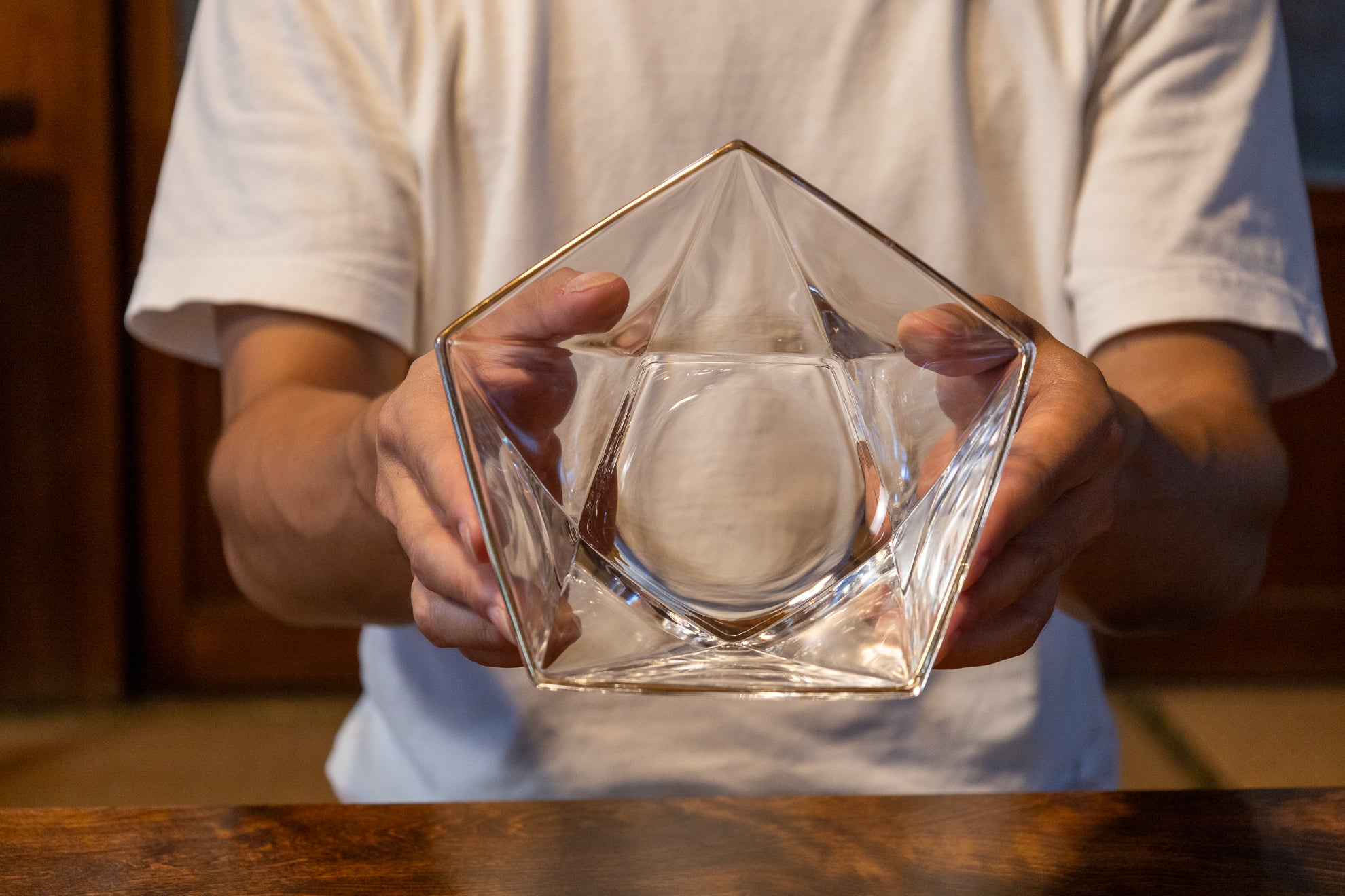 古い クリスタルガラス 星形模様 皿 約20cm 古い クリスタルガラス 星