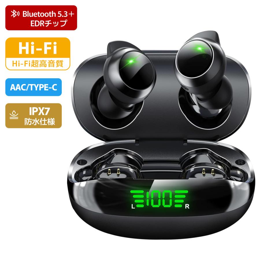 ワイヤレスイヤホン Bluetooth5.3 bluetoothイヤホン 日本語音声ガイド