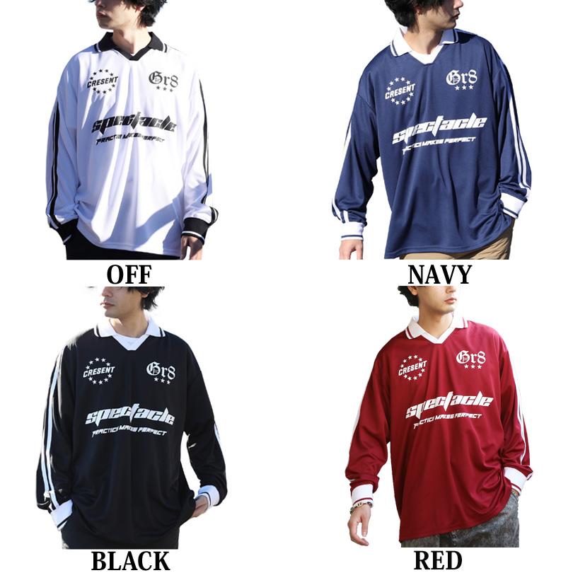 8 衿付きサッカーロンT メンズ ゲームシャツ 長袖 : 8(eight) - 通販