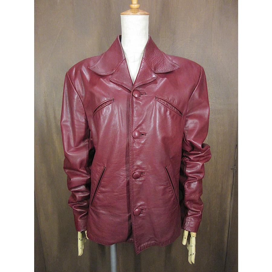 ビンテージ70's○GLASS WATERレザージャケット小豆色○250326z2-m-jk