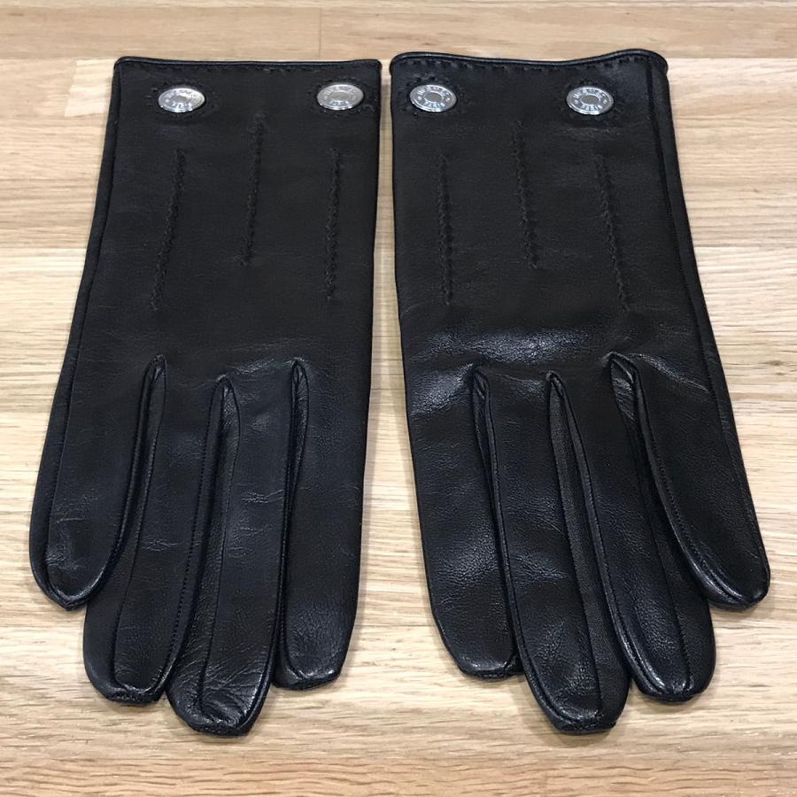 186005 HERMES エルメス 手袋 ブラック 7サイズ レザー レディース