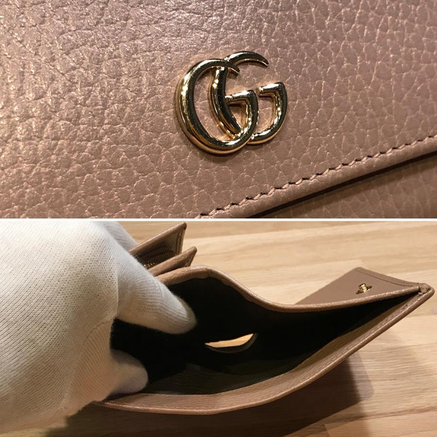 GUCCI（グッチ） 【新品同様】グッチ GGマーモント 2つ折りコンパクト