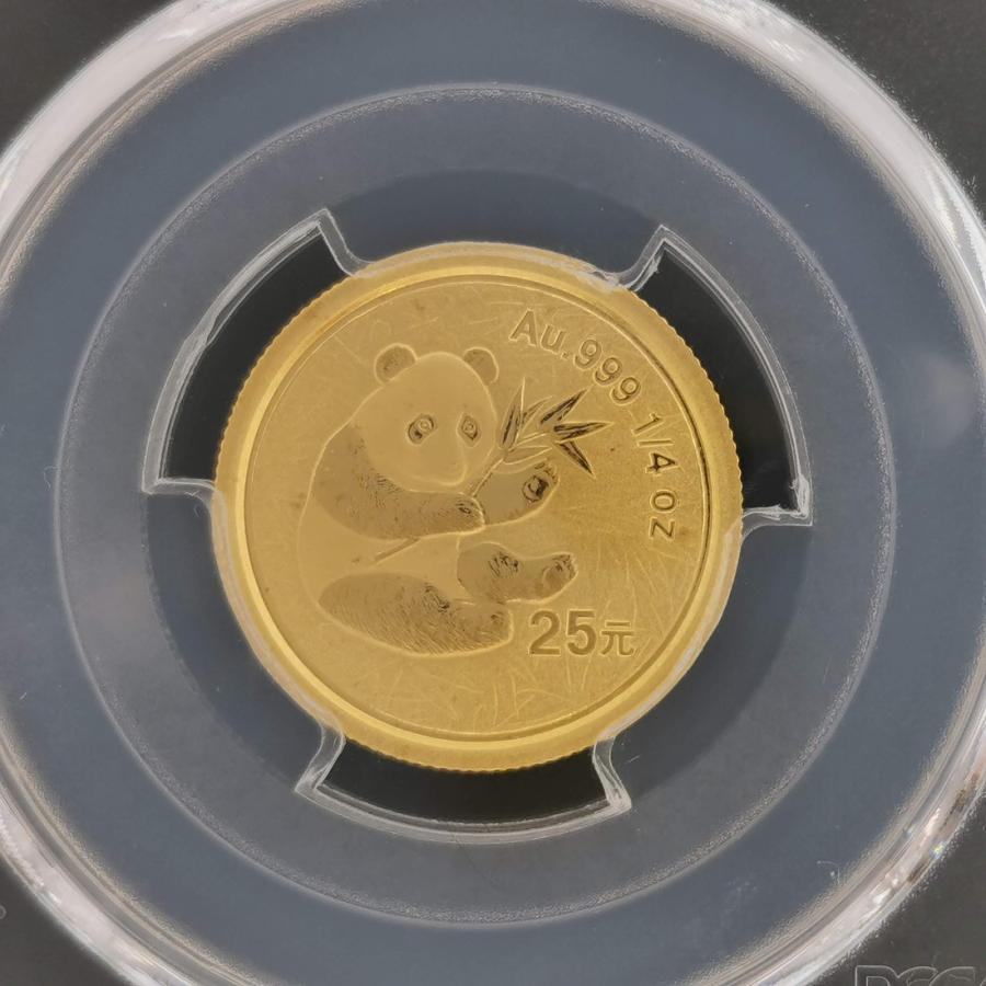 China 中華人民共和国 25元 1/4oz パンダ 金貨 2000 スラブ入り PCGS