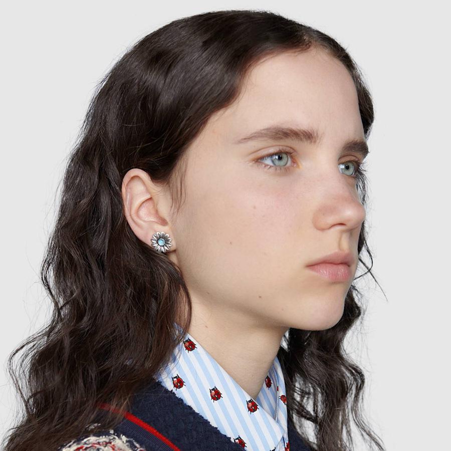 GUCCI（グッチ） ダブルG フラワー 両耳 ピアス シルバー アクセサリー