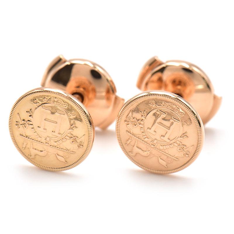 HERMES（エルメス） エクスリブリスピアス TPM K18PG サークル 丸 両耳