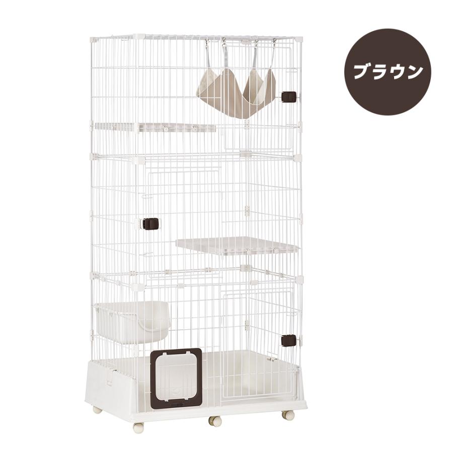猫 ケージ 3段 大型 キャットケージ ハンモック付 キャスター付