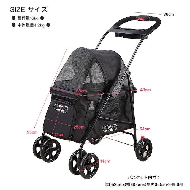ペットカート 4輪 折りたたみ 耐荷重16kg 猫 犬 petique