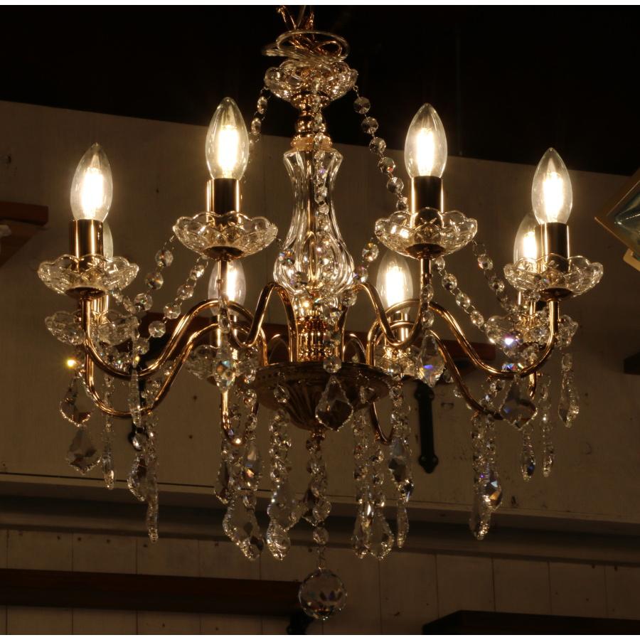 OS-001/8 GD 8灯シャンデリア LED対応 アンティーク 調 8灯 8畳用