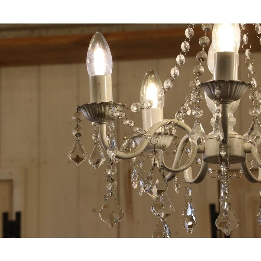 LED電球付】Terre 5灯 シャンデリア WH (テール・5灯シャンデリア