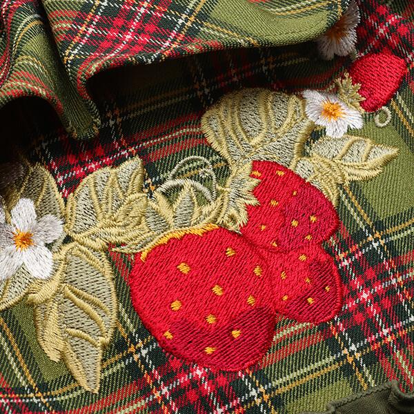 CanNana 犬 犬服 春 ドックウェア ワンピース レトロ いちご タータン