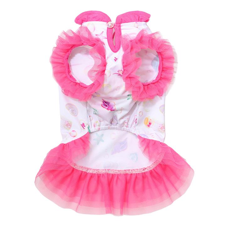 CanNana 犬 服 犬服 ワンピース 夏 クール 貝 シェル ビビットカラー