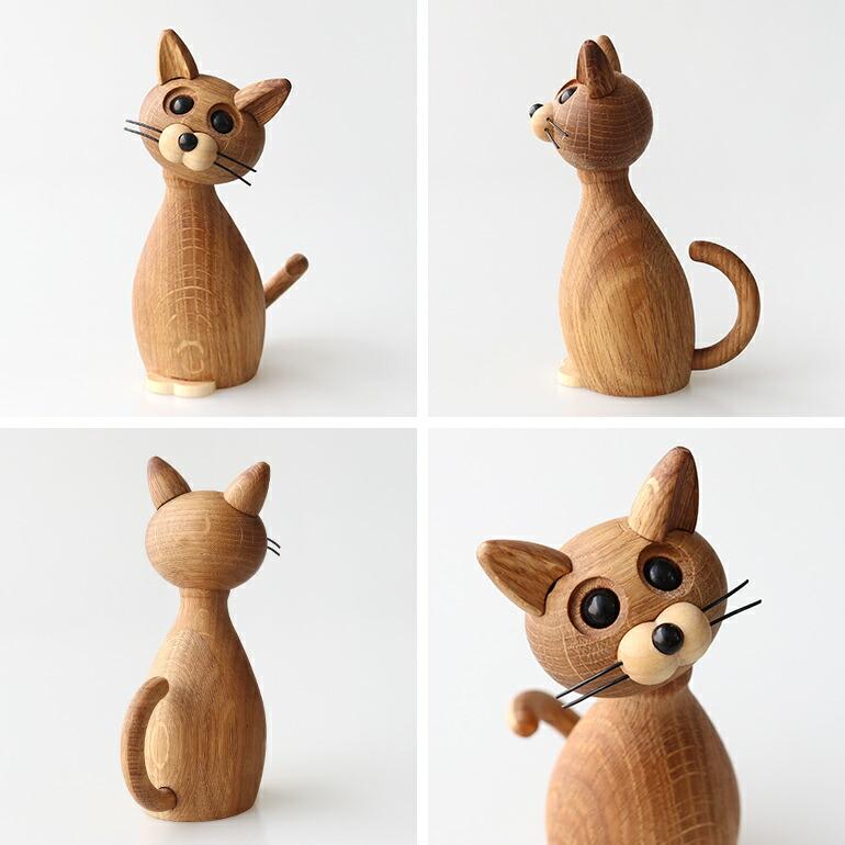 オブジェ 置物 ネコ 猫 ねこ 天然木 インテリア デンマーク 北欧