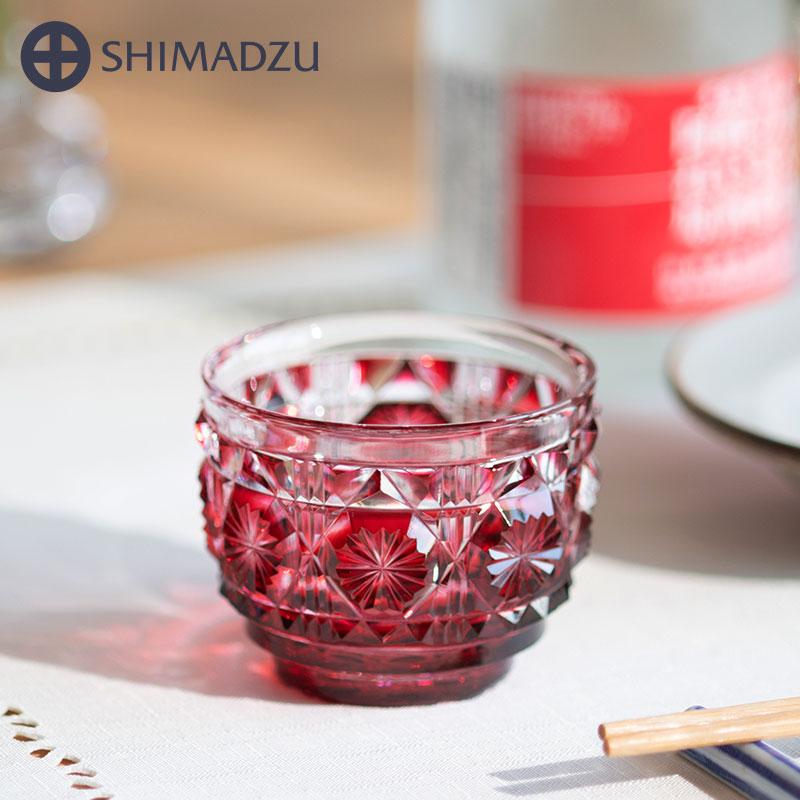 薩摩切子 猪口 大 cut18 金赤 おちょこ お猪口 復元 鹿児島 島津薩摩