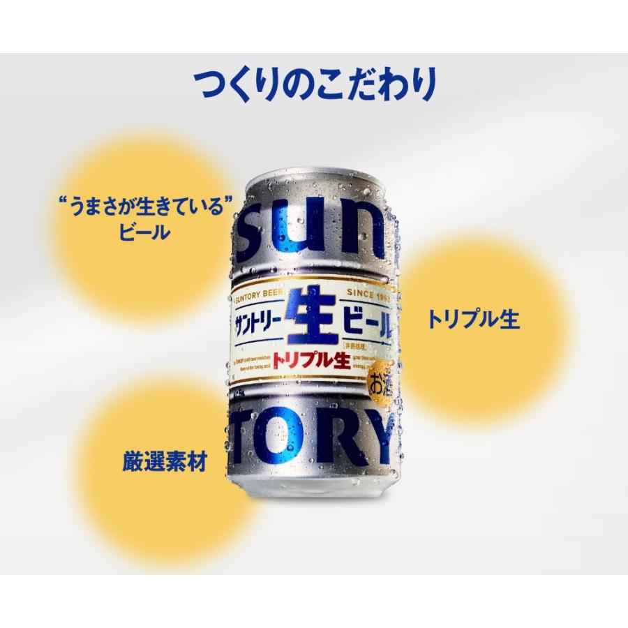 SUNTORY（サントリー） 生ビール トリプル生 350ml 缶 24本 1ケース