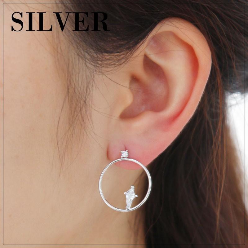 Silver925 ピアス Doris Crystal スワロフスキー 使用 シルバー