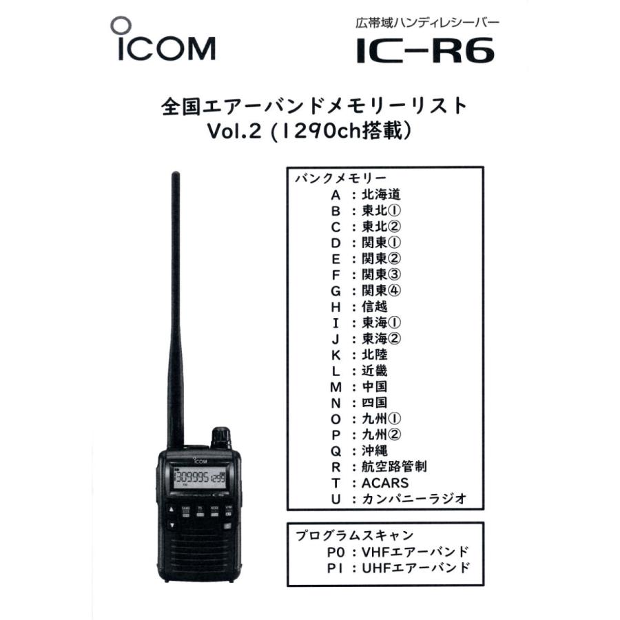 ICOM（アイコム） IC-R6 エアーバンドスペシャルVol.2&受信改造済