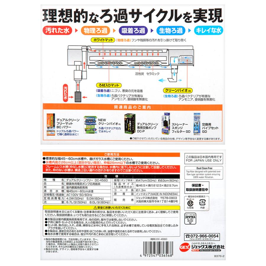 GEX（ジェックス） 上部フィルター デュアルクリーンフリー DC