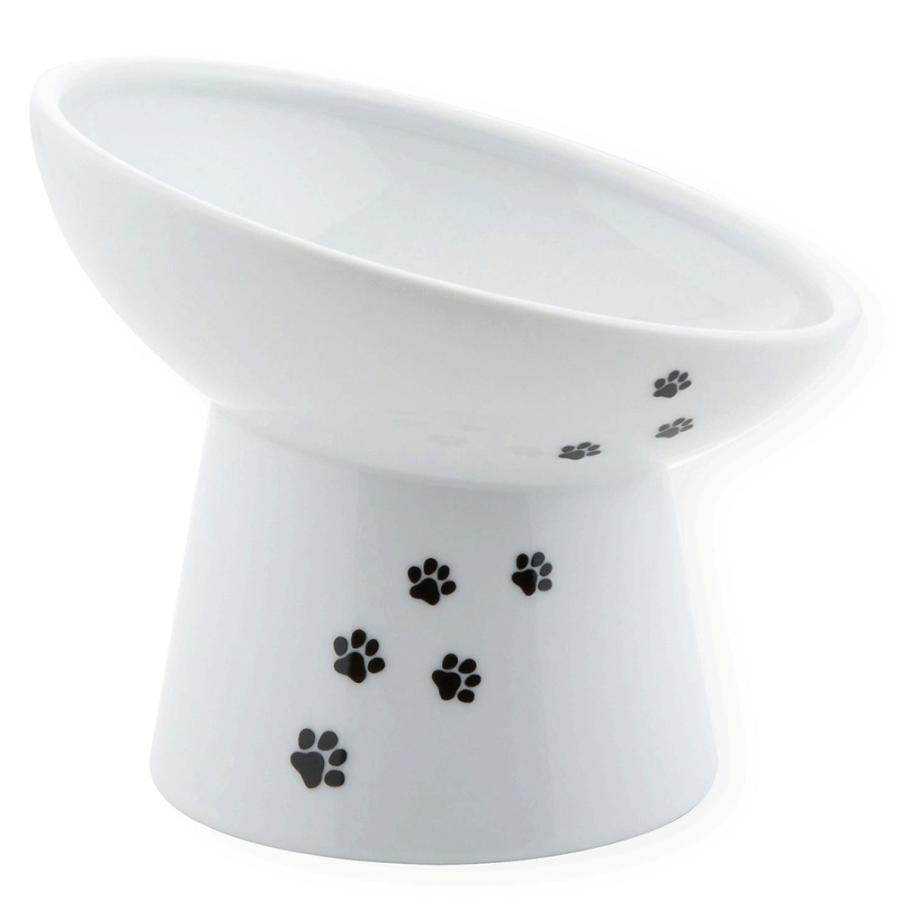 猫壱（necoichi） 食器 脚付にゃにゃめフードボウル レギュラー 斜め