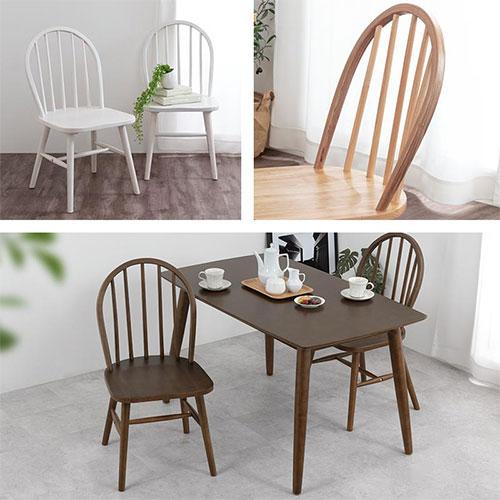 ぼん家具 ダイニングチェアー イス チェア 二脚セット 天然木 椅子