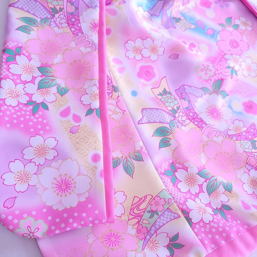咲楽-sakura-犬服のペットの着物（帯電防止裏地）大振袖お引きずり