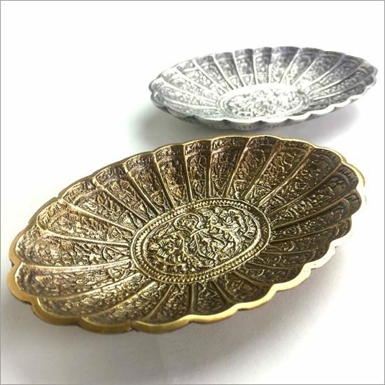 ブラス オーバル トレイ アンティークゴールド 真鍮 トレー 小物入れ