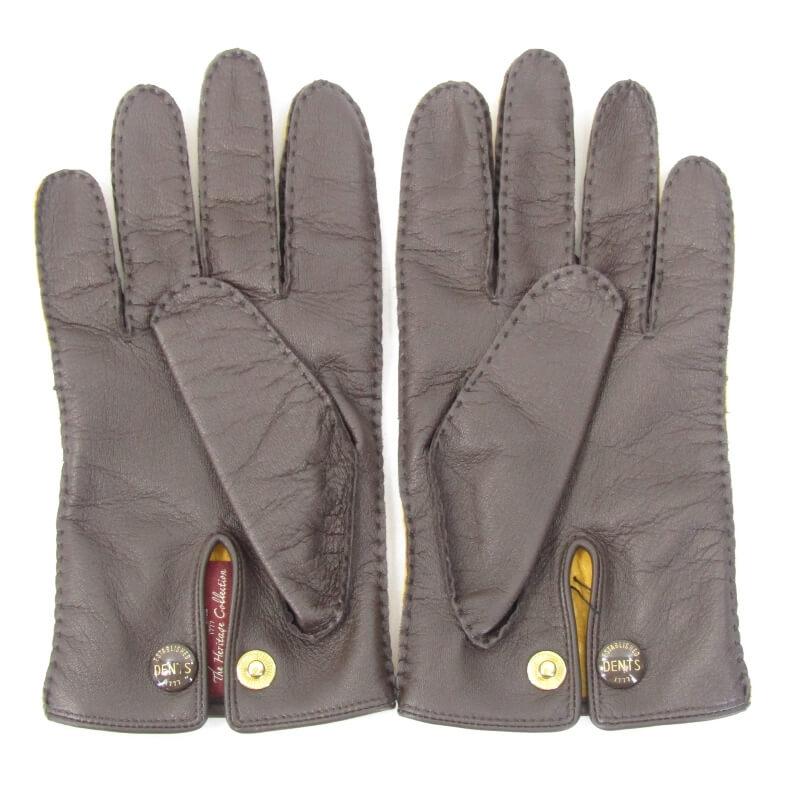未使用 】DENTS グローブ ペッカリーレザー ブラウン 7 1/2 未使用