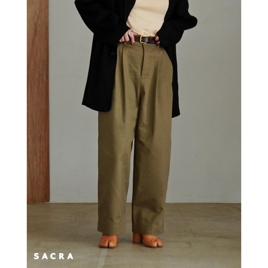 SACRA（サクラ） SALE！サクラ ワイドパンツ ハイカウント チノクロス