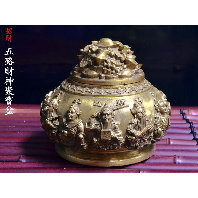 五路財神蓋付聚寶盆 風水グッズ : 中国貿易公司ctcオンラインショップ