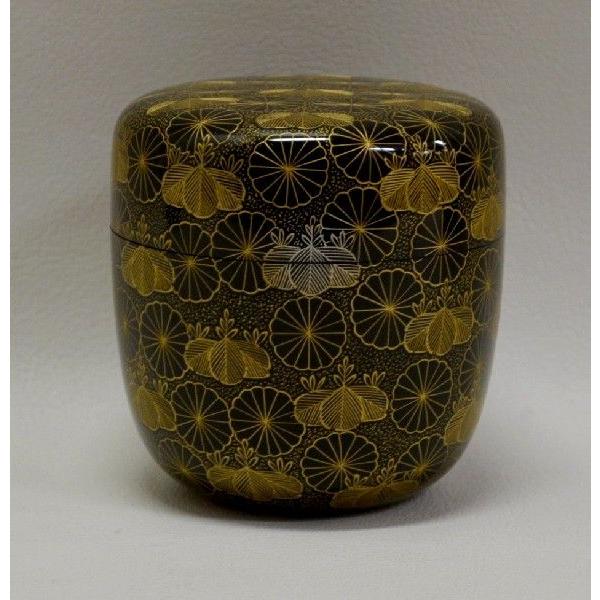 中棗 沈金・菊桐文様 前志芸男作 季節を問わずお使い頂けます : 茶道具