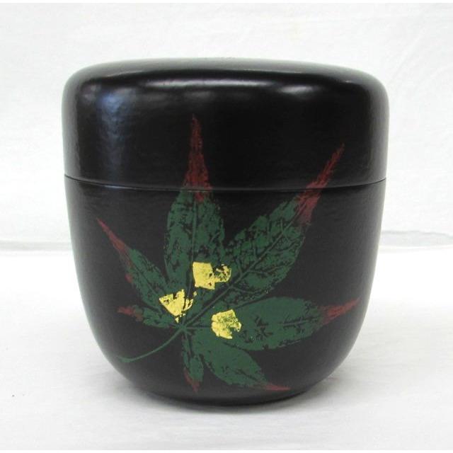 中棗 黒塗一閑 押青楓蒔絵 立ち上がりに流水 山下泰園作 初夏にお使い