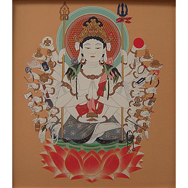 滝見観音 後藤越山筆 絹本肉筆 仏画 掛軸 送料込み250902 滝見観音