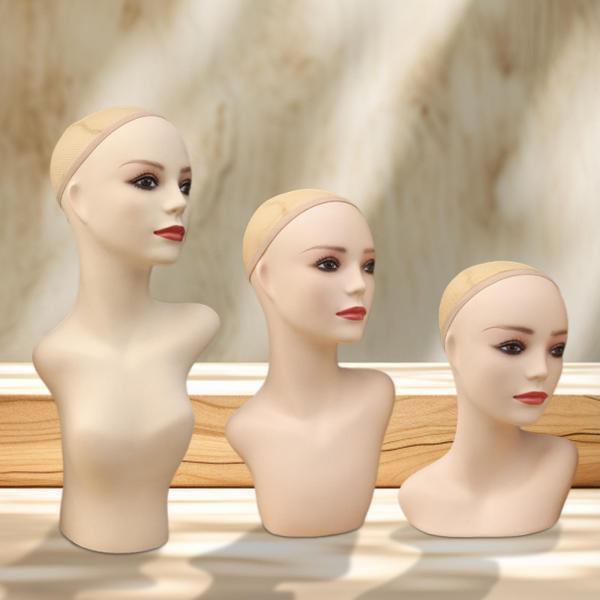 リアルなマネキンヘッドウィッグディスプレイモデルスカーフウィッグ