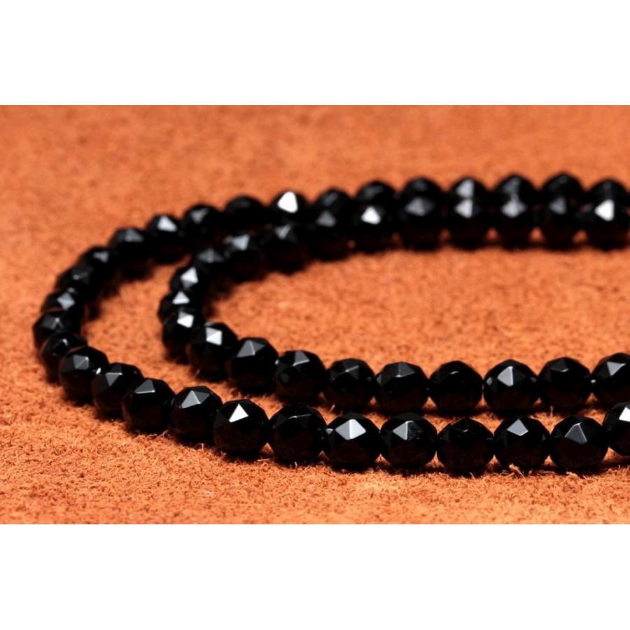 モリオン（黒水晶）ネックレス【32面カット6mm/40cm】最高品質AAA 魔