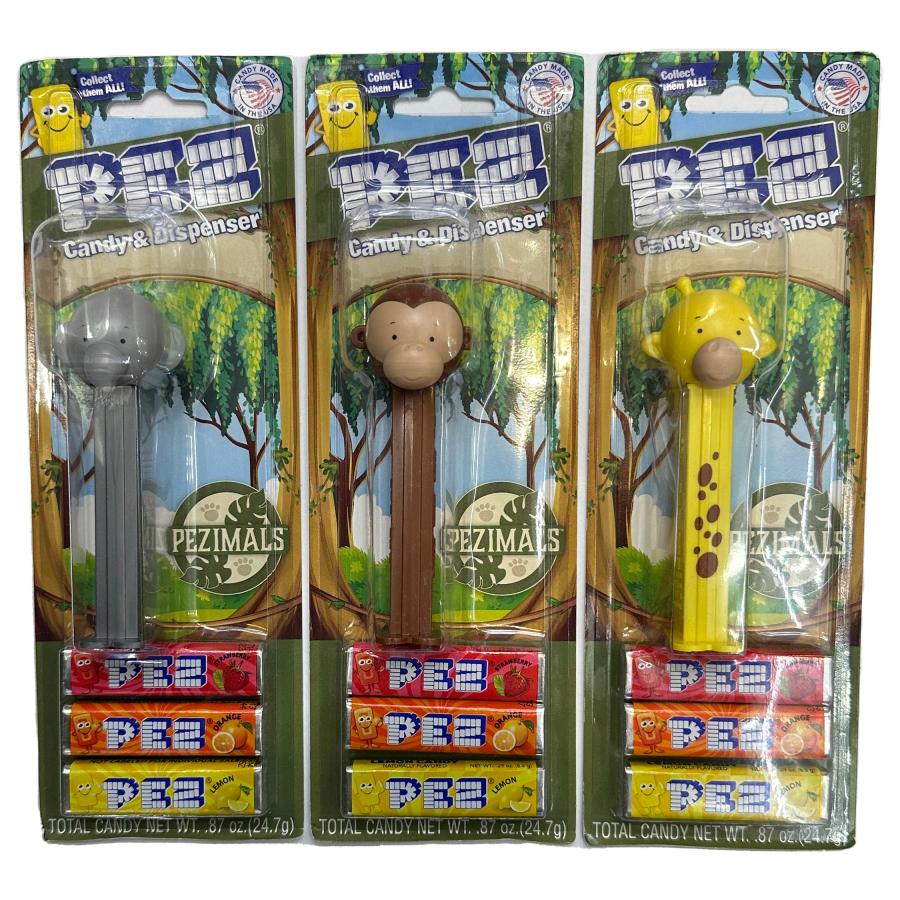 PEZ（ペッズ） ペッツ PEZimals、ノーマル3種セット、アメリカ台紙