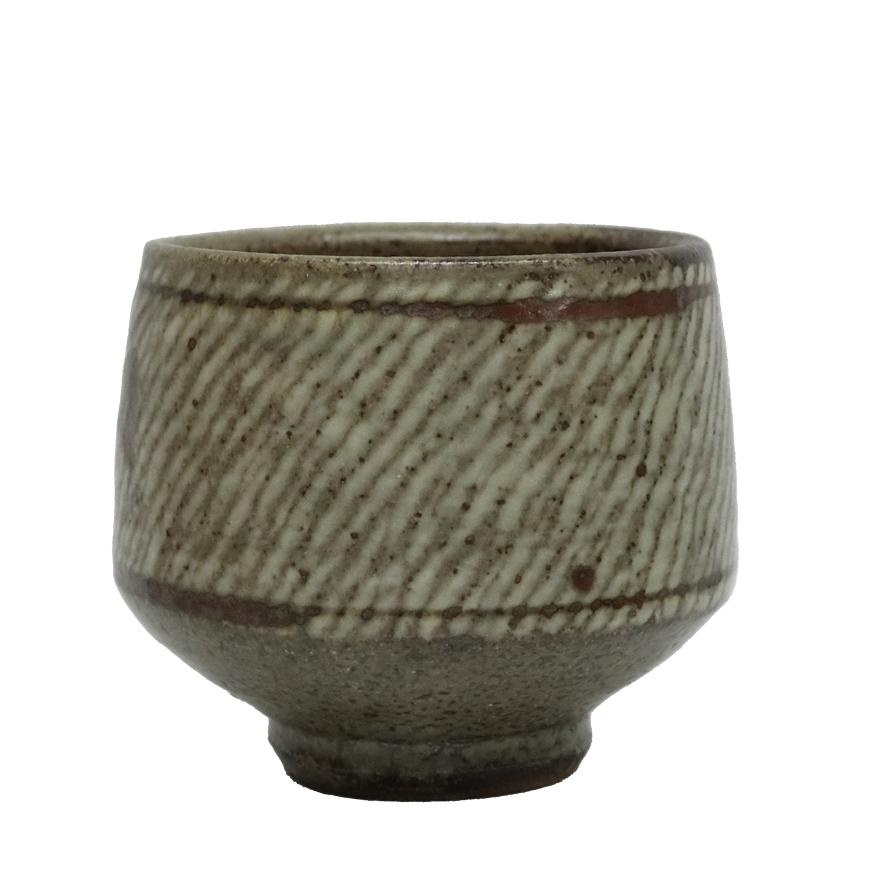 島岡達三 地釉象嵌縄文碗 茶碗 茶道具 共箱 y-355 : アンティーク慈光