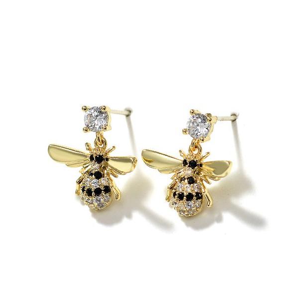 ピアス レディース 蜜蜂 ハチ スワロフスキー シルバー925