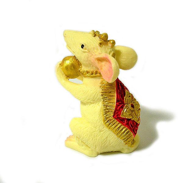 ガネーシャ ムシカ 置物 真鍮 ネズミに乗ったガネーシャはレア ネズミ