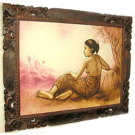 バリ舞踊の女性油彩画 バリ舞踊の女性油彩画 バリ舞踊の女性油彩画