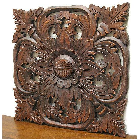 壁掛け 木彫りのレリーフ アンティーク調 LL [縦約38x横38cm