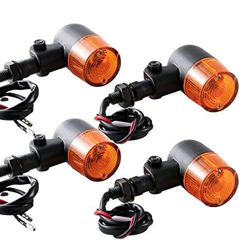 バイク ヨーロピアン ウインカー 円筒型 ライト 4個 セット 丸型 改造