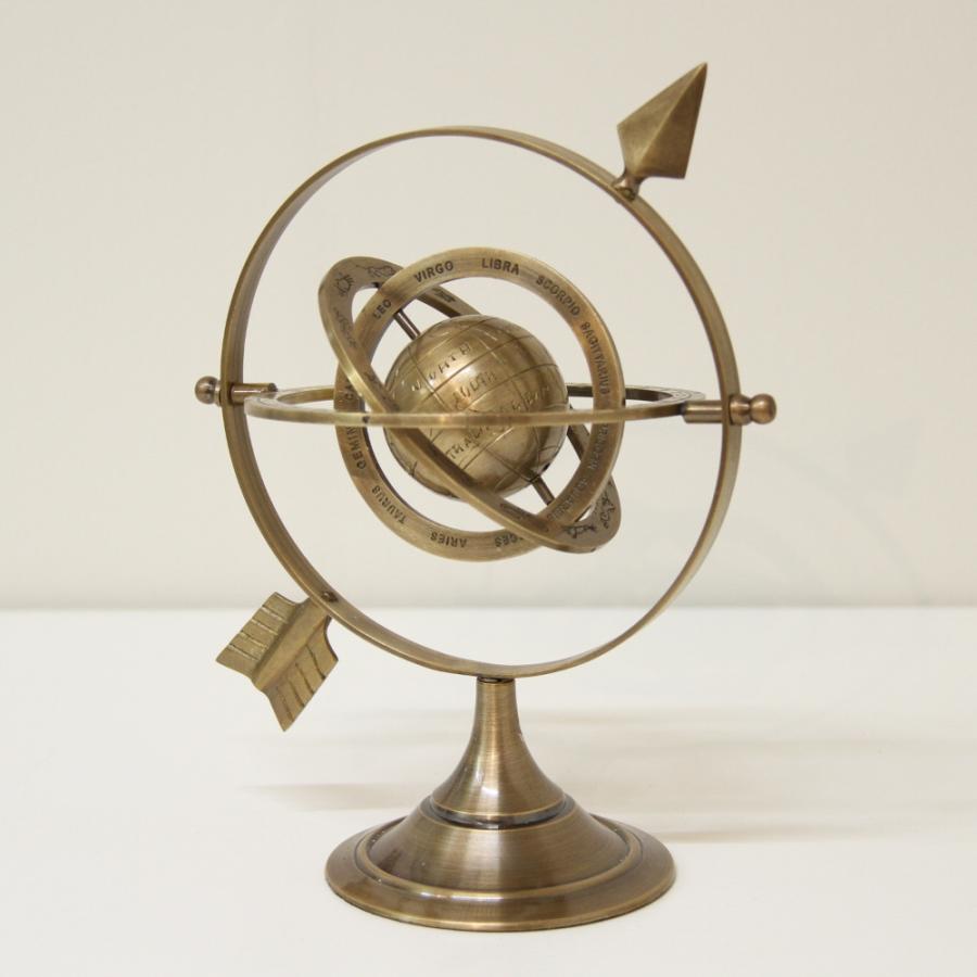 天球儀 おしゃれ 真鍮製 アンティーク調 地球儀 星座 座標 経度 緯度