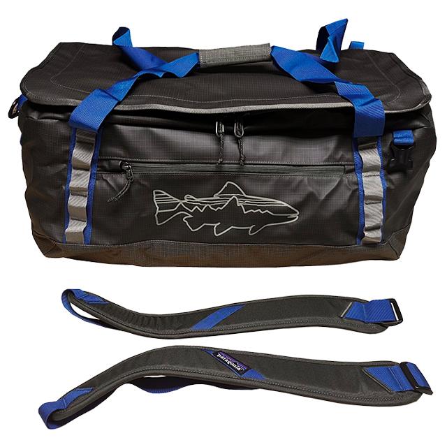 希少Patagonia ブラックホールダッフル Fitz Trout 55L Patagonia