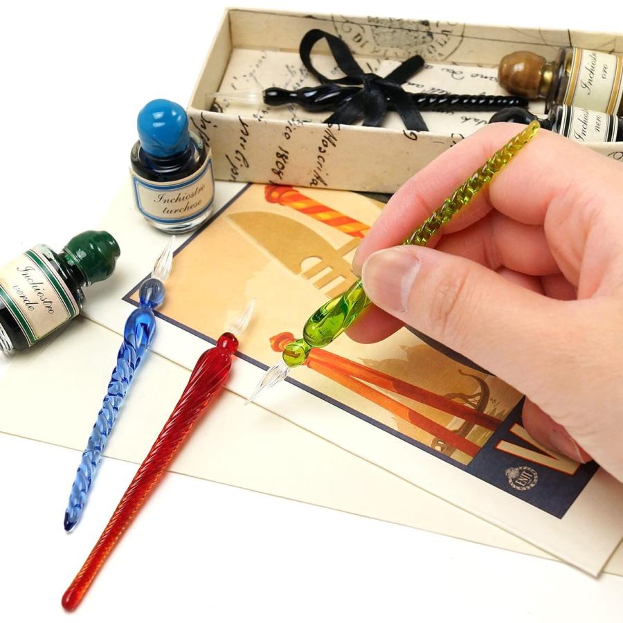 ガラスペン インク付き RUBINATO 118/SET ミニガラスペン イタリア製