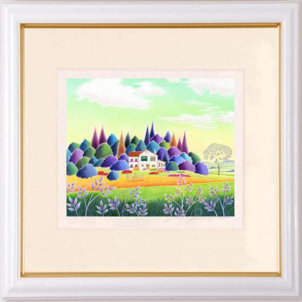 絵画・額縁・版画・渡辺 美香子・新品未使用・あなたと・美術品