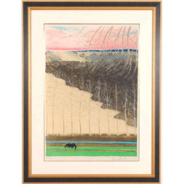 馬 絵画 風景画 リトグラフ 版画 アンドレ・ブラジリエ 「ルペーニュの